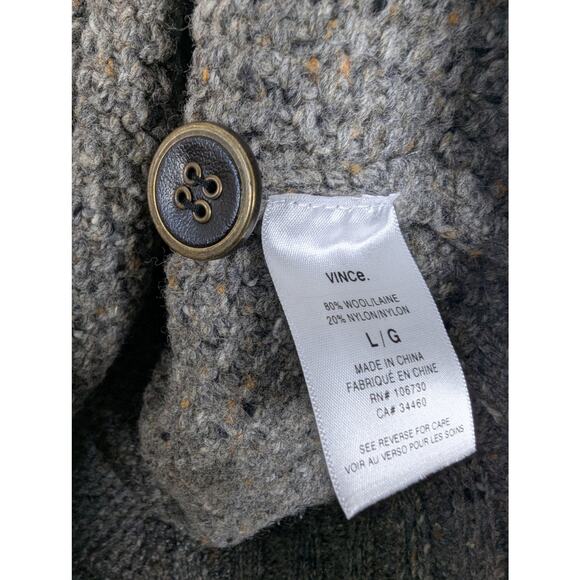 NWT Men's Vince Wool 1/4 Button Cable Knit Sweater - Picture 6 of 7